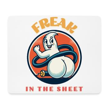 Freak In The Sheet Funny Ghost Design - Mouse Pad (horizontal) - white - Front