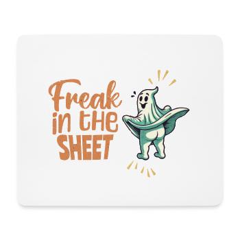 Freak in the Sheet Funny Halloween Ghost - Mouse Pad (horizontal) - white - Front