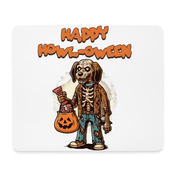Happy Howl-oween Funny Halloween Dog Saying - Mouse Pad (horizontal) - white - Front