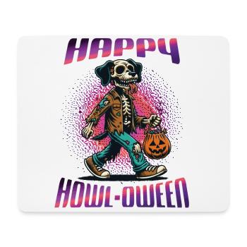 Happy Howl-oween Lustiger Halloween Hunde Spruch - Mousepad (Querformat) - Weiß - Vorne