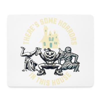 Il y a des horreurs drôles de dicton d’Halloween - Tapis de souris (format paysage) - blanc - Devant