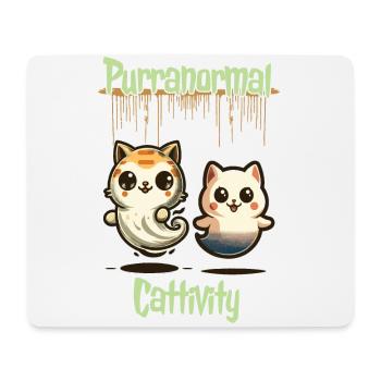 Funny Halloween Outfit with Cute Ghosts Cats - Mouse Pad (horizontal) - white - Front