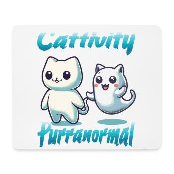 Funny Halloween Outfit with Cute Ghosts Cats - Mouse Pad (horizontal) - white - Front