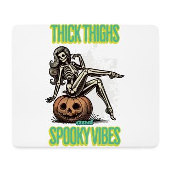 Thick Thighs And Spooky Vibes Halloween Girls - Mouse Pad (horizontal) - white - Front