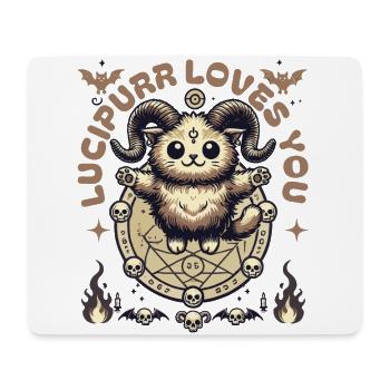 Luzifurr Loves You Chaton Mystique - Tapis de souris (format paysage) - blanc - Devant
