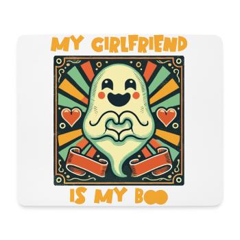 My girlfriend is my boo ghost love - Mouse Pad (horizontal) - white - Front