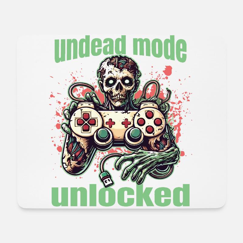 Zombie Gaming Controller: Untoter Modus - Mousepad (Querformat) - Weiß
