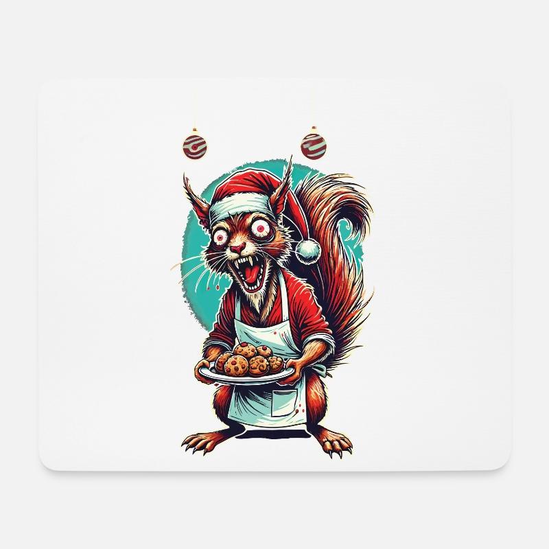 Weihnachtsstress Lustiges Mama Eichhörnchen - Mousepad (Querformat) - Weiß