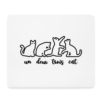Un Deux Trois Cat Kitty Pet Lovers Cadeau - Tapis de souris (format paysage) - blanc - Devant