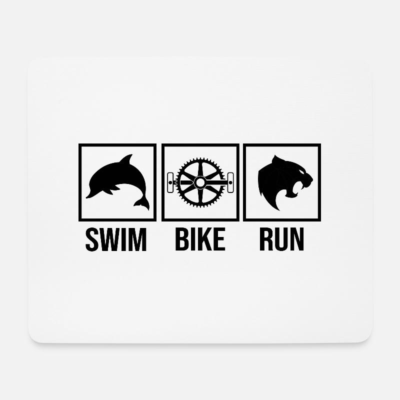 Triathlet Triathlon "swim-bike-run" - Mousepad (Querformat) - Weiß