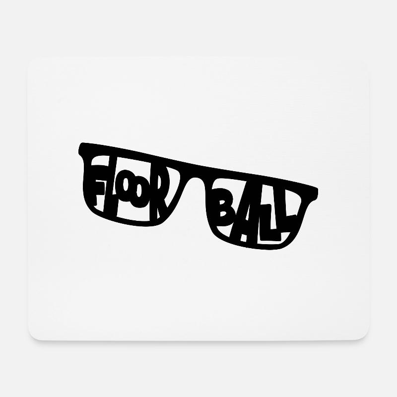 Floorball Unihockey "Floorball-star" - Mousepad (Querformat) - Weiß