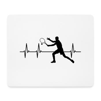 Heartbeat Tennis Tennis Player Heartbeat Pulse - Mouse Pad (horizontal) - white - Front
