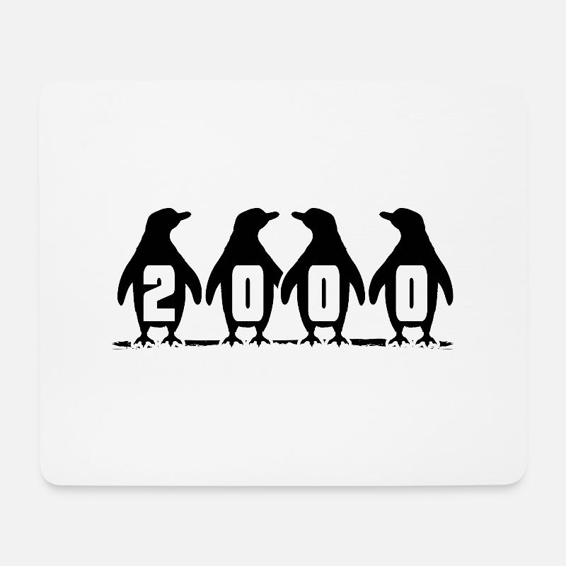 2000 geburtstag pinguin party winterschwimmer - Mousepad (Querformat) - Weiß