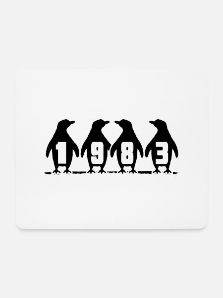 1983 geburtstag pinguinparty winterschwimmer - Mousepad (Querformat) - Weiß