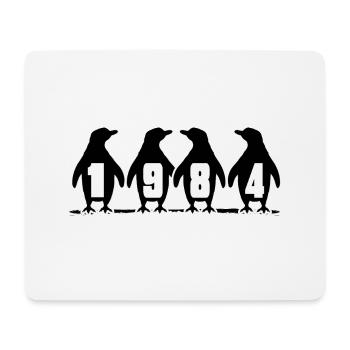 1984 Birthday Penguin Party Winter Swimmers - Tapis de souris (format paysage) - blanc - Devant