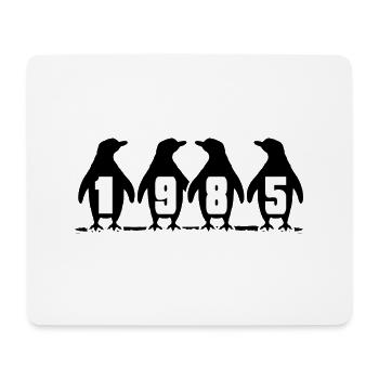 1985 Birthday Penguin Party Winter Swimmers - Tapis de souris (format paysage) - blanc - Devant