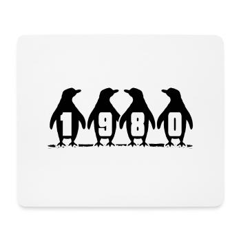 1980 Penguin Birthday Ice Bather Anniversary Party - Mouse Pad (horizontal) - white - Front