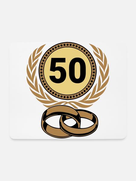 Goldene Hochzeit , 50 Jahre (25) - Mousepad (Querformat) - Weiß