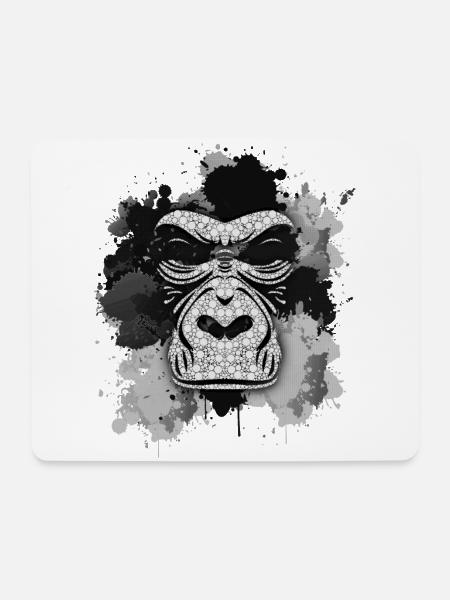 Gorilla - Mousepad (Querformat) - Weiß