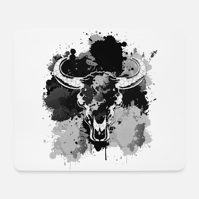 Stier - Mousepad (Querformat) - Weiß
