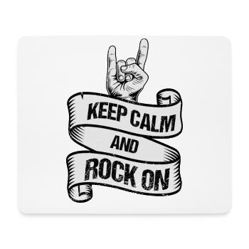 Keep Calm and Rock on Rock Music Gift for Rock - Mouse Pad (horizontal) - white - Front