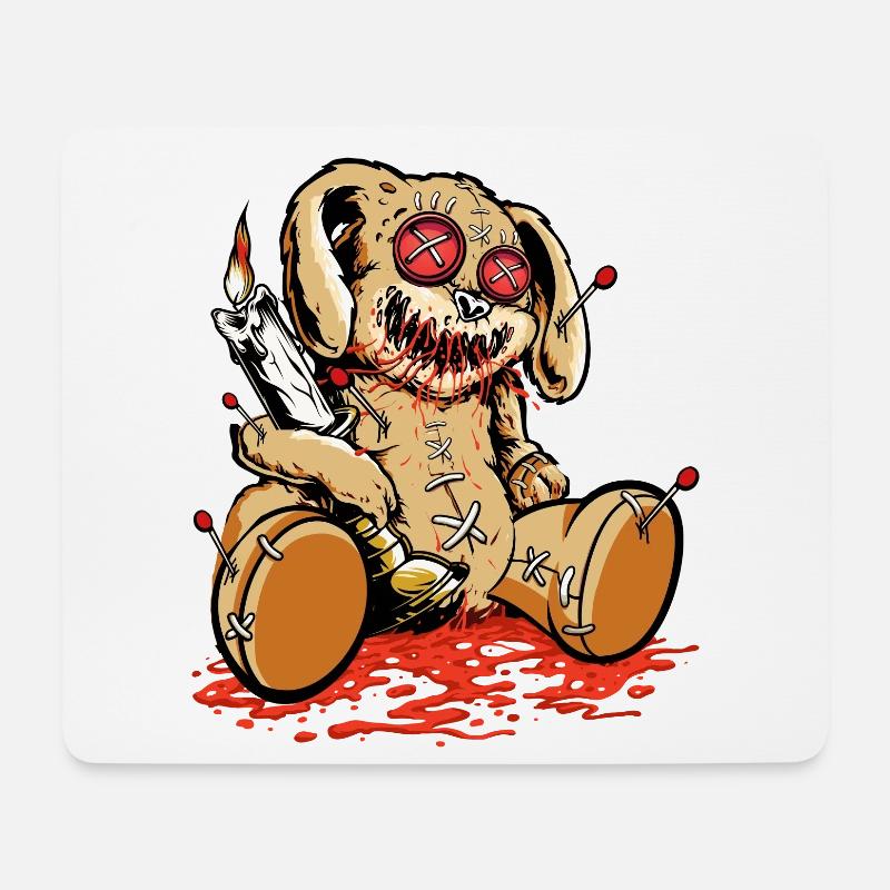 Niedliche Voodoo-Teddybär-Puppen Gruselige - Mousepad (Querformat) - Weiß