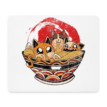 Anime-ramen, le personnage de chat pour l’animation - Tapis de souris (format paysage) - blanc - Devant