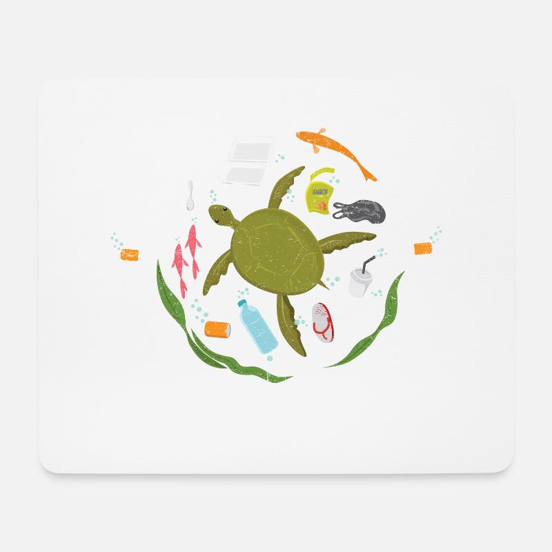 Halten Sie Das Meer Plastikfrei Für Das Klima - Mousepad (Querformat) - Weiß