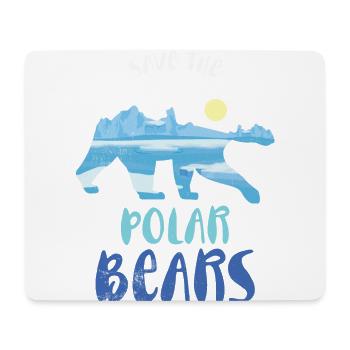 Speichern Sie Das Eisbär-design Für Den - Mousepad (Querformat) - Weiß - Vorne