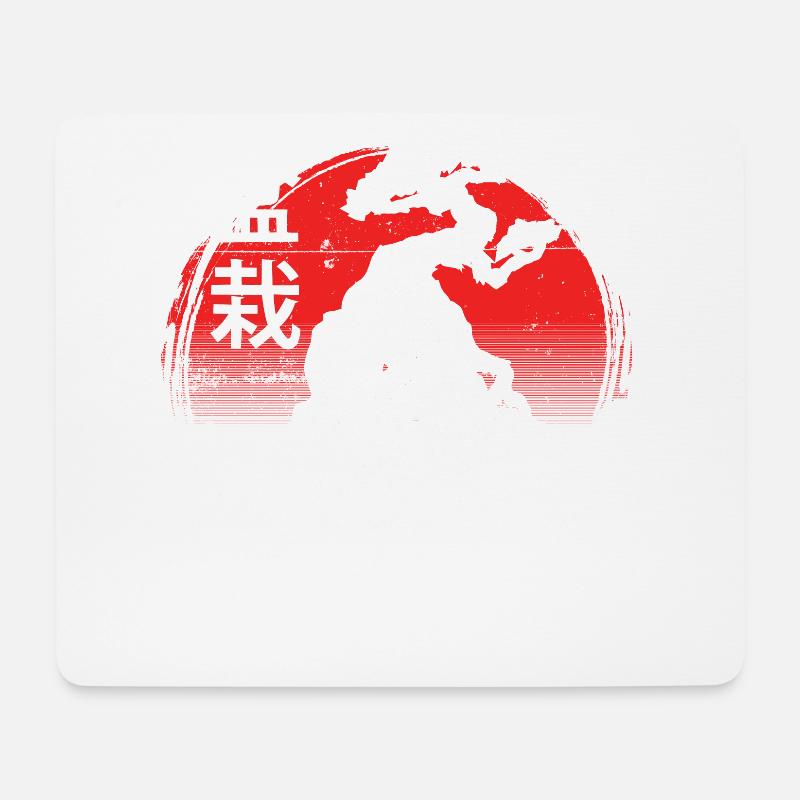 Bonsai-schädel-gartenarbeit-kalligraphie-entwurf - Mousepad (Querformat) - Weiß