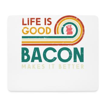La vie est bonne bacon en fait un meilleur design pour - Tapis de souris (format paysage) - blanc - Devant