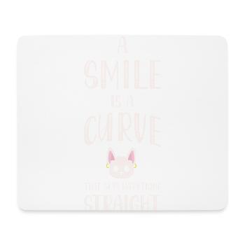 Ein Lächeln Ist Eine Kurve, Die Alles Ins Lot - Mousepad (Querformat) - Weiß - Vorne