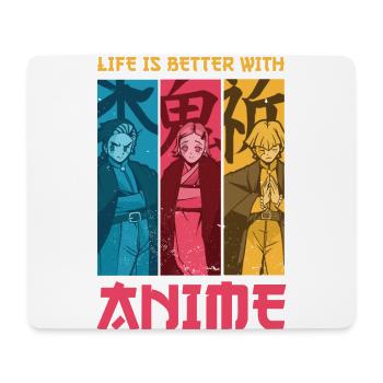 Life Is Better with Anime Design For Japanese - Mouse Pad (horizontal) - white - Front