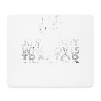 Juste un garçon qui aime la conception de tracteur pour les garçons - Tapis de souris (format paysage) - blanc - Devant
