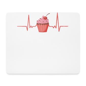Heartbeat Cup Cake pour les boulangers ou les amateurs de pâtisserie - Tapis de souris (format paysage) - blanc - Devant