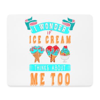 Je me demande si Ice Cream for Frozen et moi - Tapis de souris (format paysage) - blanc - Devant