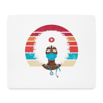 Gebildete Schwarze Krankenschwester Retro Für - Mousepad (Querformat) - Weiß - Vorne