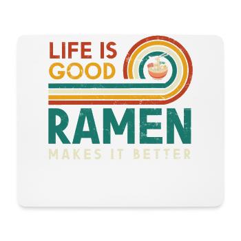 La vie est bonne Ramen rend les nouilles meilleures aussi - Tapis de souris (format paysage) - blanc - Devant