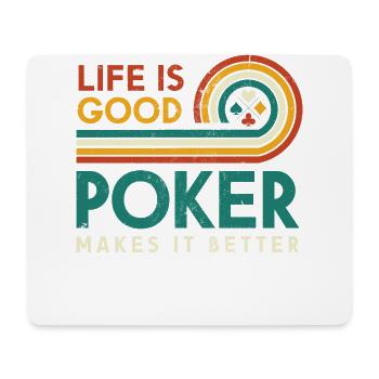 La vie est un bon poker le rend meilleur - Tapis de souris (format paysage) - blanc - Devant