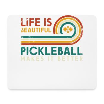 Das Leben Ist Erstaunlich, Pickleball Macht Es - Mousepad (Querformat) - Weiß - Vorne