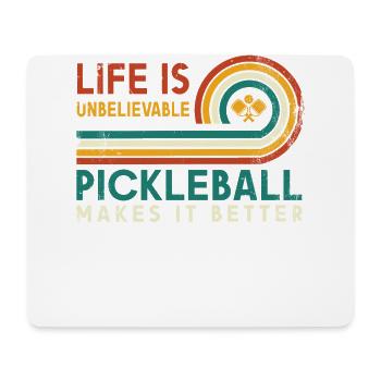 Das Leben Ist Erstaunlich, Pickleball Macht Es - Mousepad (Querformat) - Weiß - Vorne