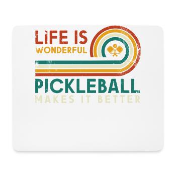 Das Leben Ist Erstaunlich, Pickleball Macht Es - Mousepad (Querformat) - Weiß - Vorne