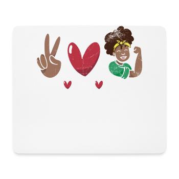Friedensliebes-melanin Für Stolz-afroamerikaner - Mousepad (Querformat) - Weiß - Vorne