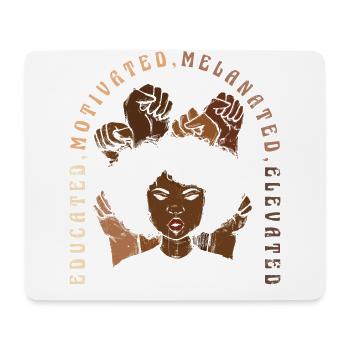 Gebildet, Motiviert, Melanisiert, Stolz - Mousepad (Querformat) - Weiß - Vorne