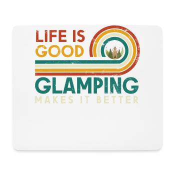 Das Leben Ist Gut Glamping Macht Es Besser - Mousepad (Querformat) - Weiß - Vorne