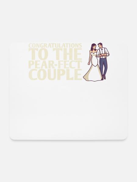 Félicitations au couple poire-fect - Tapis de souris (format paysage) - blanc