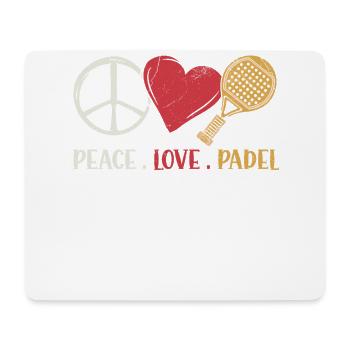 Peace Love Padel Racket Design For Padel Tennis - Mouse Pad (horizontal) - white - Front