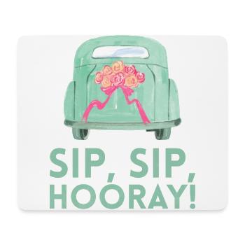 Sip Sip Hurra Marriage Design For Bride Groom - Mouse Pad (horizontal) - white - Front
