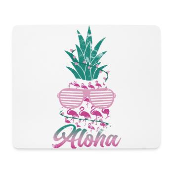 Aloha, Ananas, Und, Flamingo, Design, Für, Beach - Mousepad (Querformat) - Weiß - Vorne