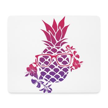 Ananas-blumen-sonnenbrillen-design Für Strand - Mousepad (Querformat) - Weiß - Vorne